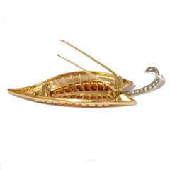 Cartier Citrine and Diamond Set Leaf Pin