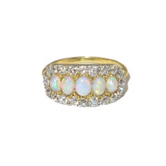 Victorian Opal and Diamond Ring