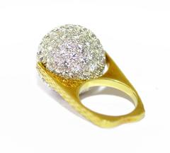 Diamond Gold Spinning Ball Ring
