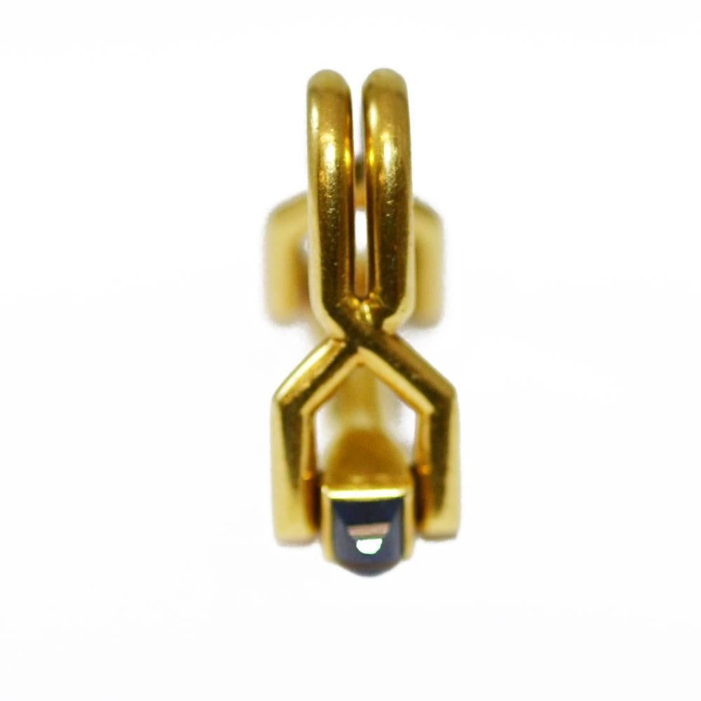 Cartier Sapphire Gold Stirrup Cufflinks In Excellent Condition For Sale In London, GB