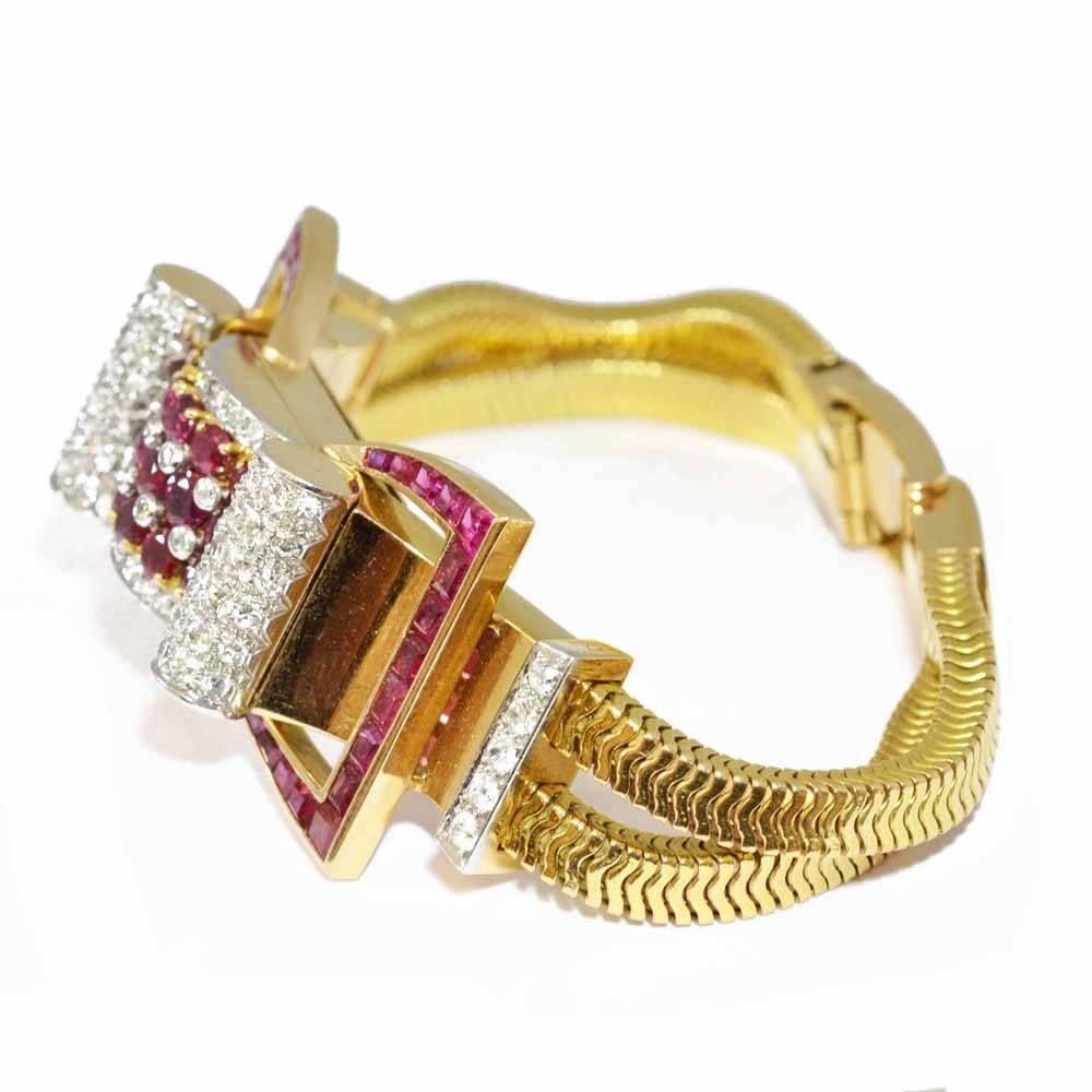 Ruby Diamond Bow Watch For Sale 2