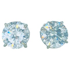 GIA Certified 6 Carats Diamond Pair Studs Earrings