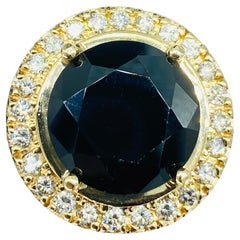 Anello da uomo 16,25 mm con onice nera e diamanti da 4,00 carati