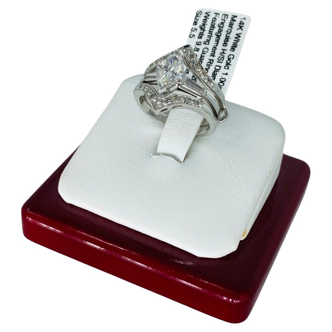 floating marquise diamond ring