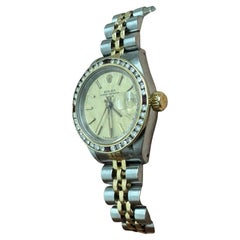 Vintage Rolex Datejust Ruby Diamond Bezel Ladies Watch 69173