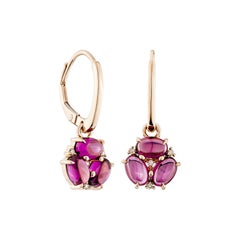 Sunita Nahata Rhodolite 4.70 ct. Drop Earrings in 14KRG with Diamond.