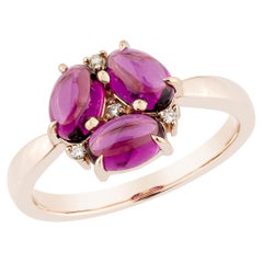 Sunita Nahata Rhodolite 2.22ct. Fancy Ring in 14KRG with Diamond.