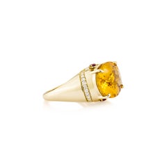 Sunita Nahata Citrine 7.67ct. & Rhodolite Fancy Ring in 14KYG with Diamond.