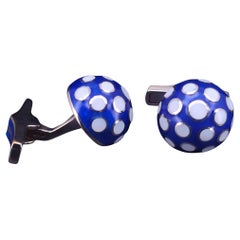 Marti Enamel and 14 Karat Gold Cufflinks