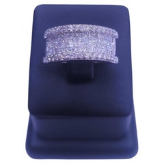 Custom Made 14k White Gold Men's Square Ring with Diamonds
