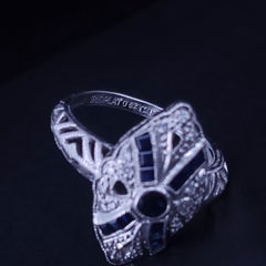 Custom Made Ring in Platinum with Sapphires & Diamonds