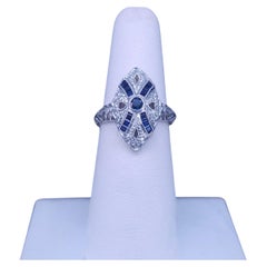 Custom Made Ring in Platinum with Sapphires & Diamonds