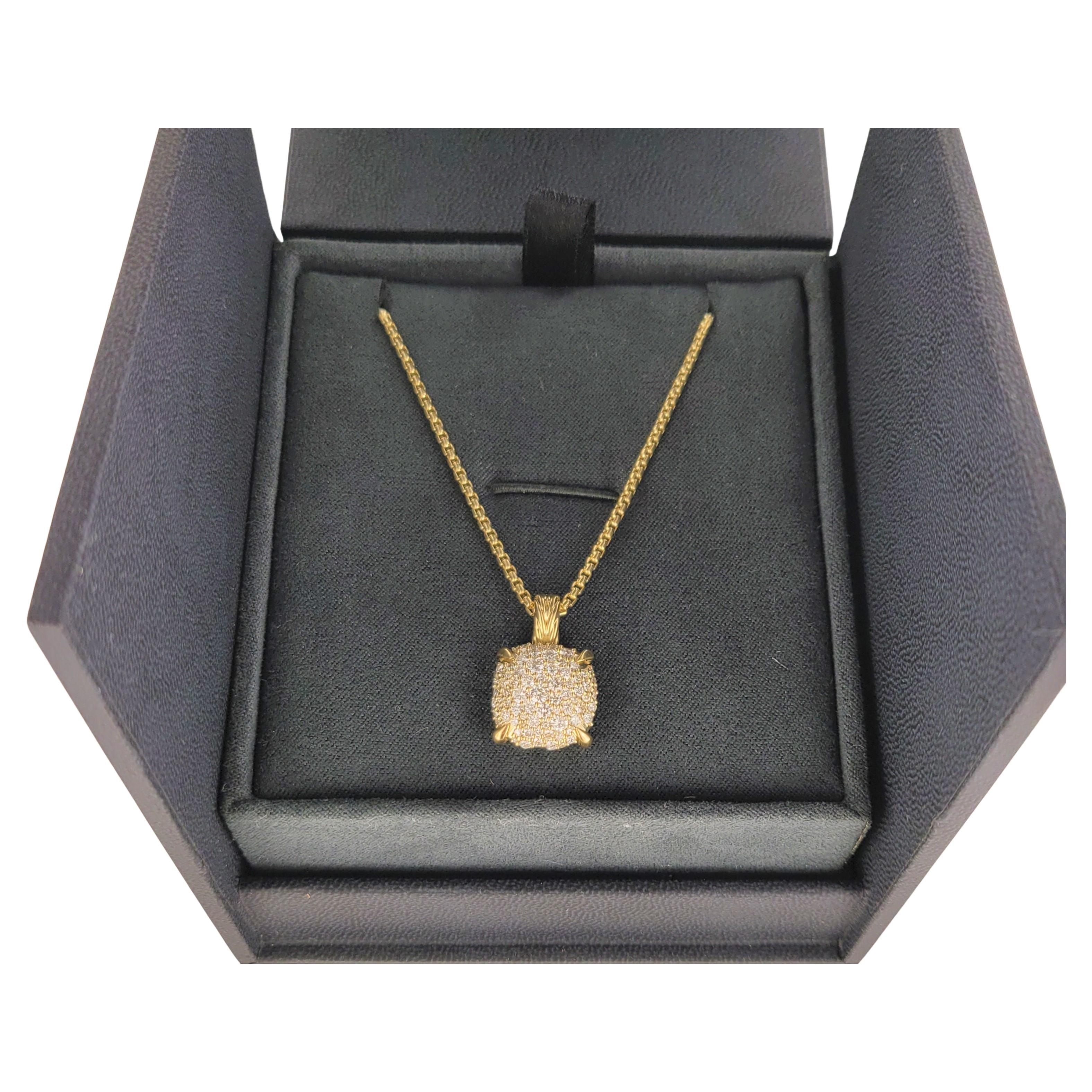 David Yurman  Chatelaine-Halskette mit Anhänger aus 18 Karat Gelbgold mit Diamanten im Angebot