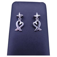 Tiffany & Co. Sterling Silver Picasso Loving Heart Dangle Earrings