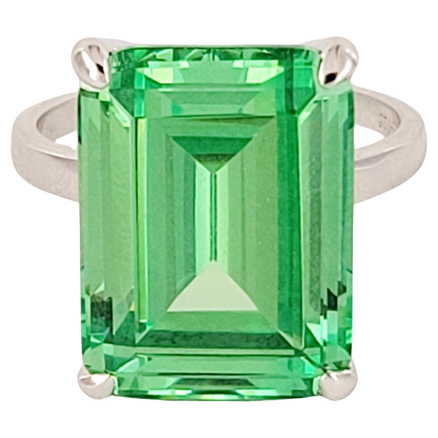 TIFFANY & Co Sparklers Cocktail Green Quartz Ring Sterling Silver size 6.75 For Sale