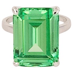 TIFFANY & Co Sparklers Cocktail Green Quartz Ring Sterling Silver size 6.75