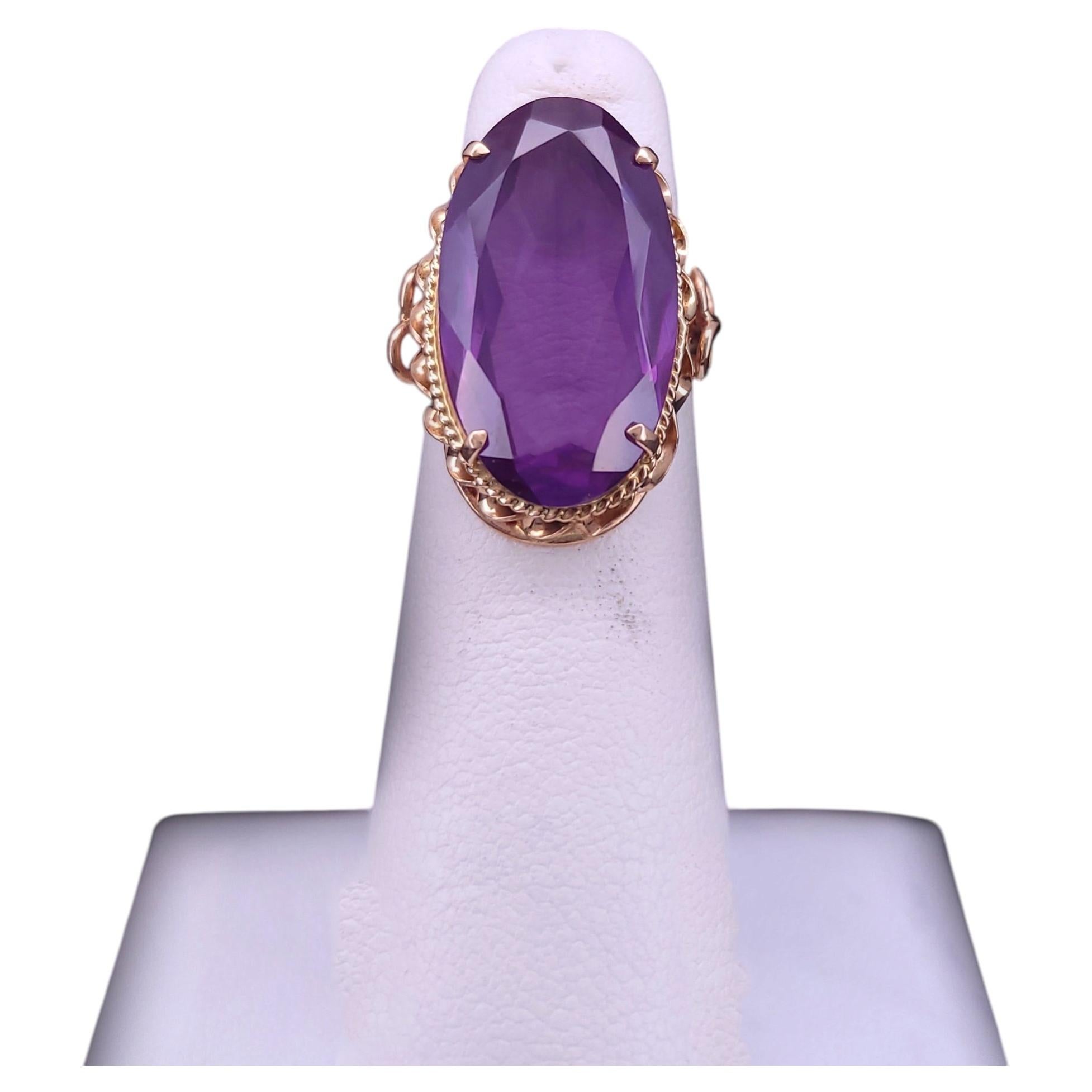 Vintage Amethyst Statement Ring im Angebot