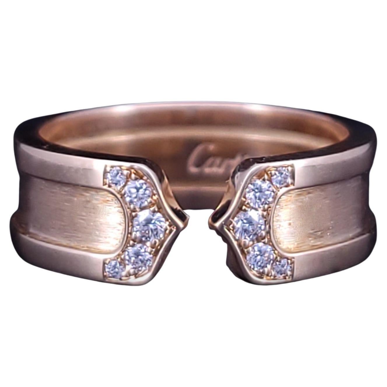 Anillo Cartier Doble C Diamante Oro Amarillo 18k