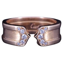 Anillo Cartier Doble C Diamante Oro Amarillo 18k