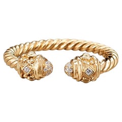 Renaissance-Ring aus 18 Karat Gelbgold mit Diamanten, 2,3 mm