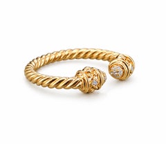 Renaissance-Ring aus 18 Karat Gelbgold mit Diamanten, 2,3 mm