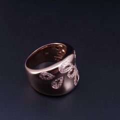 Roberto Coin Vintage Metallic Fantasia Diamond Daisy 18k Rose Gold Band Ring