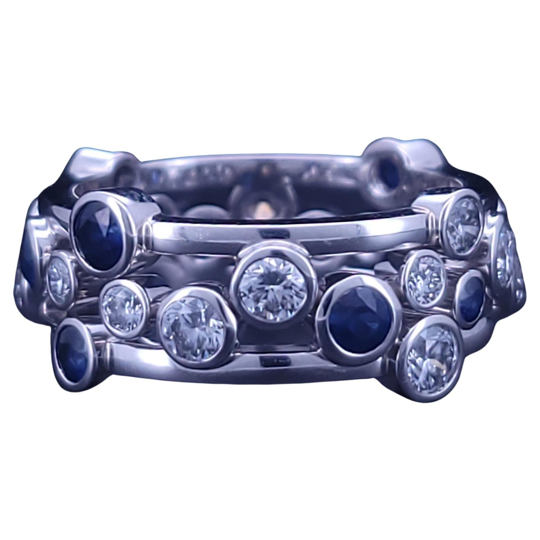 Tiffany 
Co. Anello "Bolle" di zaffiro e diamante in platino misura 8