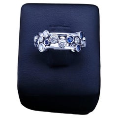Tiffany & Co. Sapphire Diamond Platinum "Bubbles" Ring