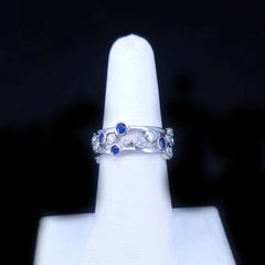 Tiffany & Co. Sapphire Diamond Platinum "Bubbles" Ring