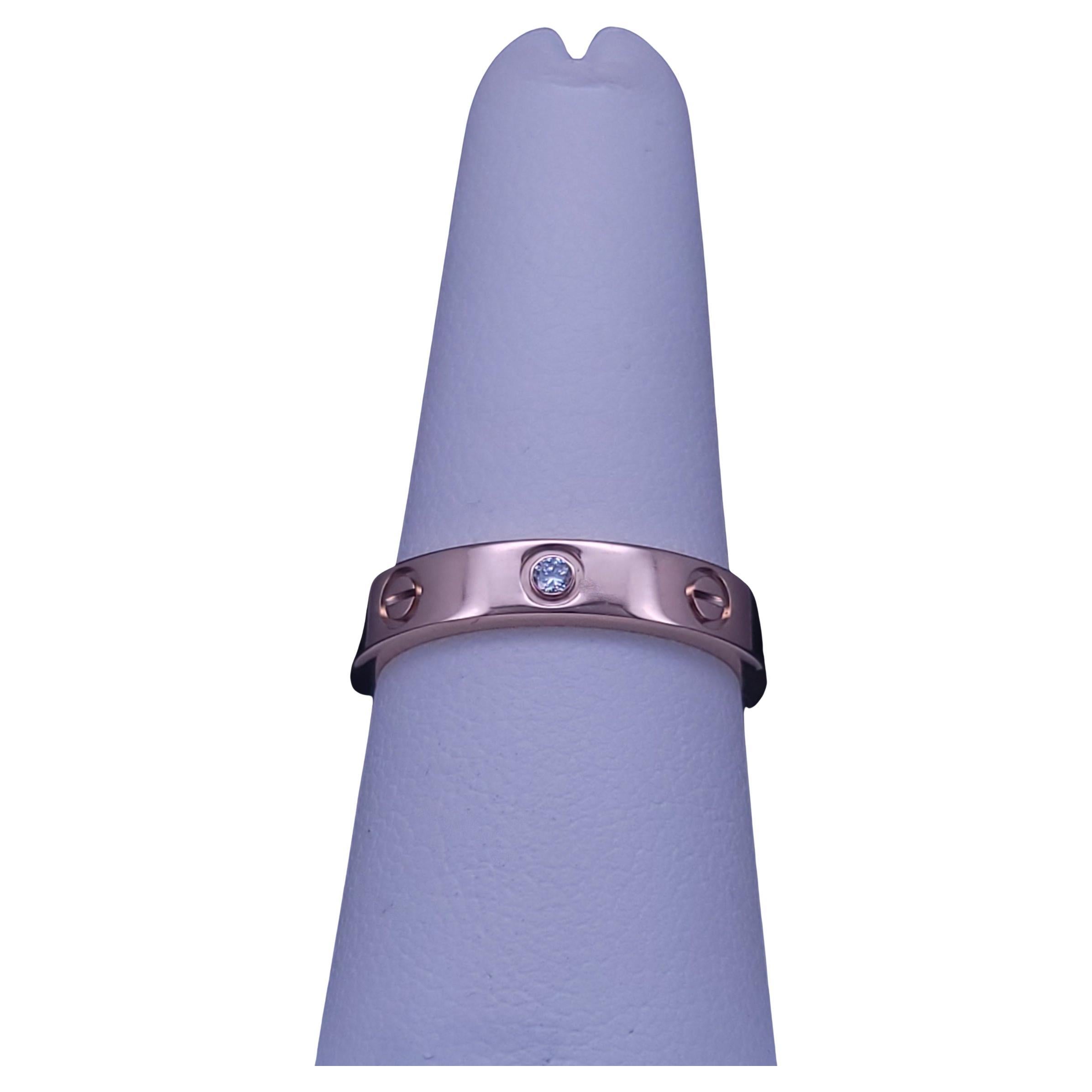 Anello Cartier Love in oro rosa con 1 diamante incastonato