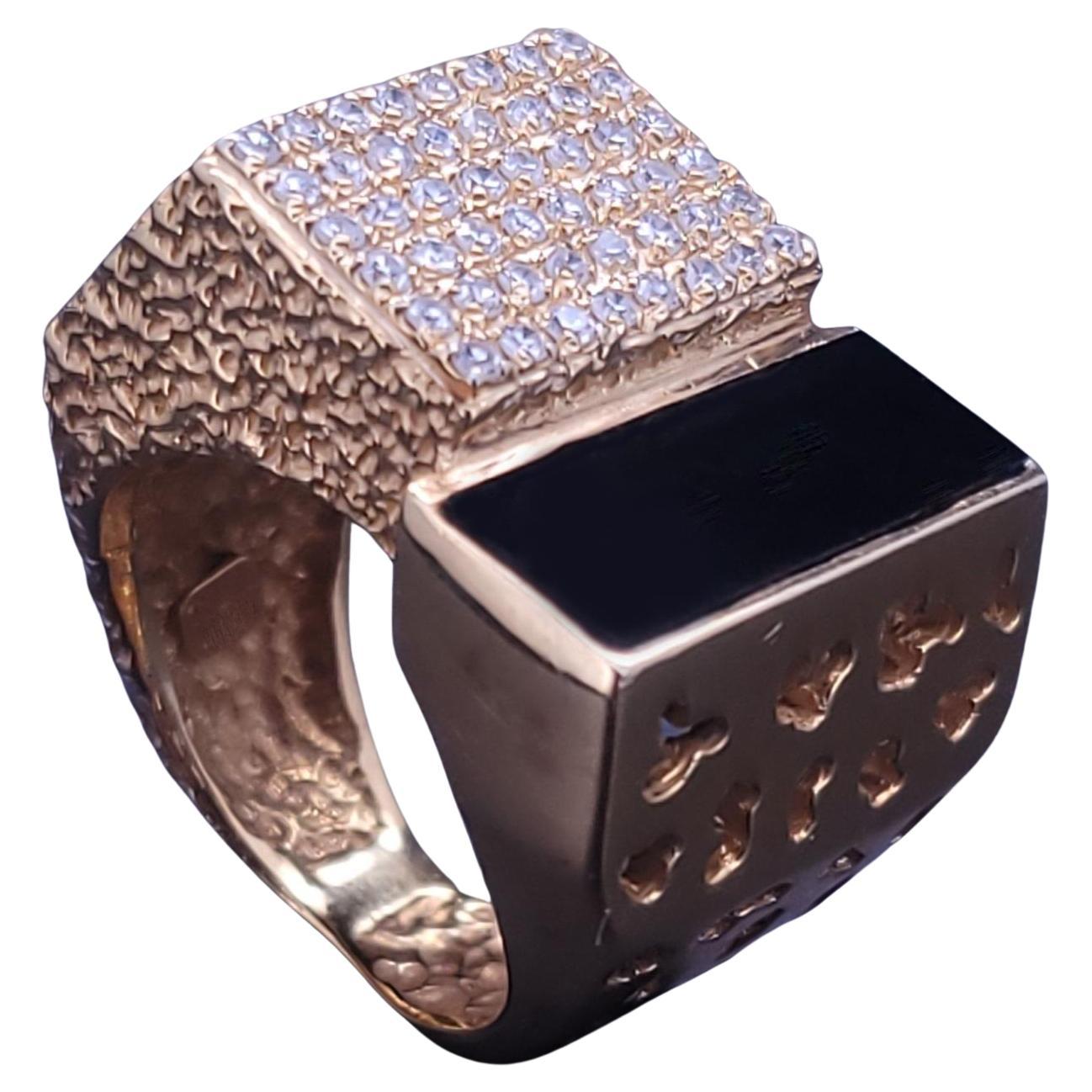 Gold Nugget Ring 18K Yellow Gold en venta