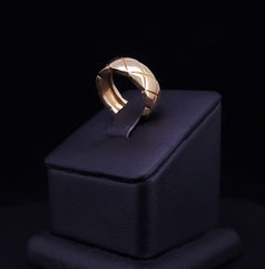 Chanel Coco Crush Ring, Quilted Motif, 18K Yellow Gold, Size 3.75