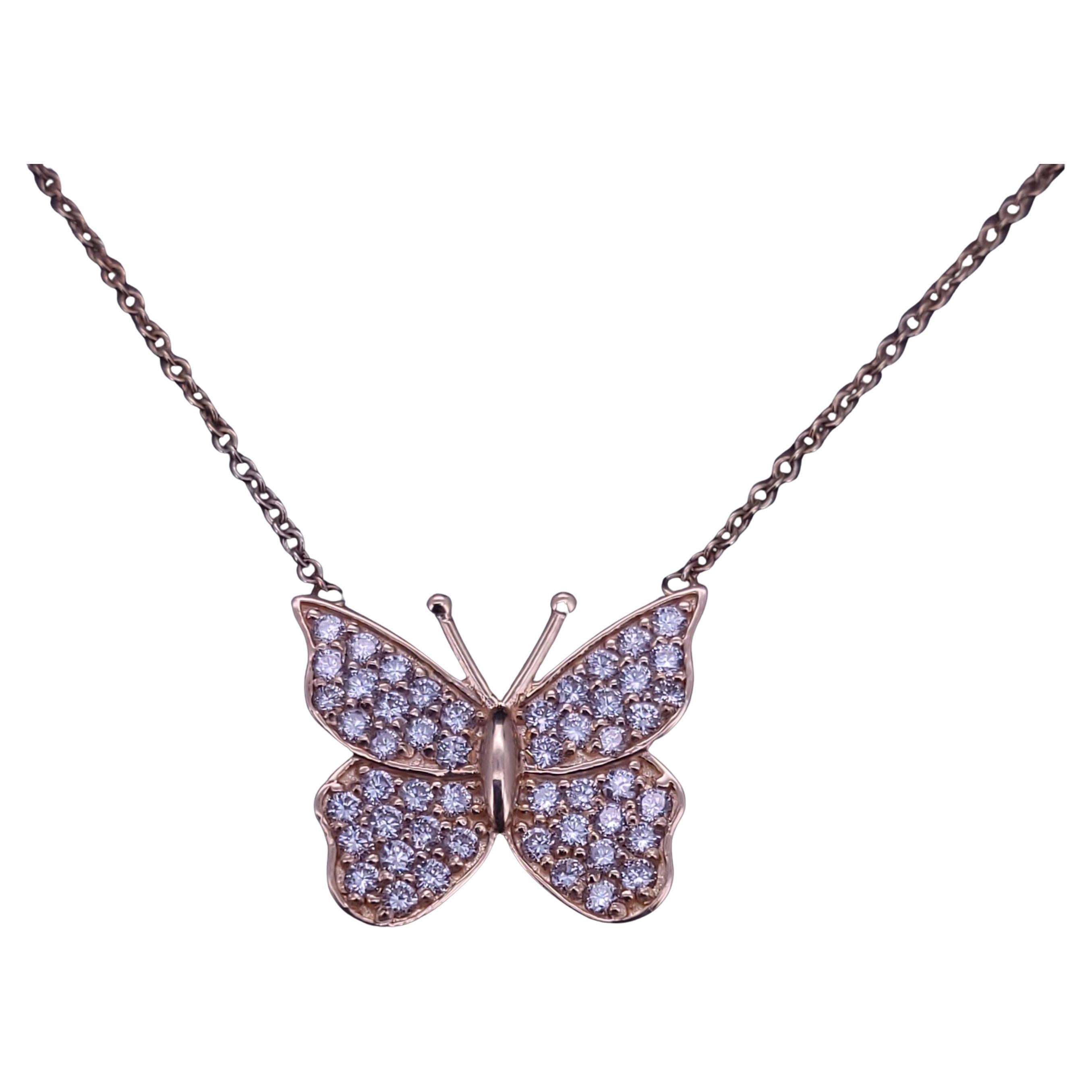 Custom Made Butterfly Necklace with Diamond