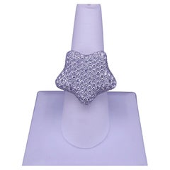 Bague en forme d'étoile en or blanc 14K avec diamants Taille 8.5