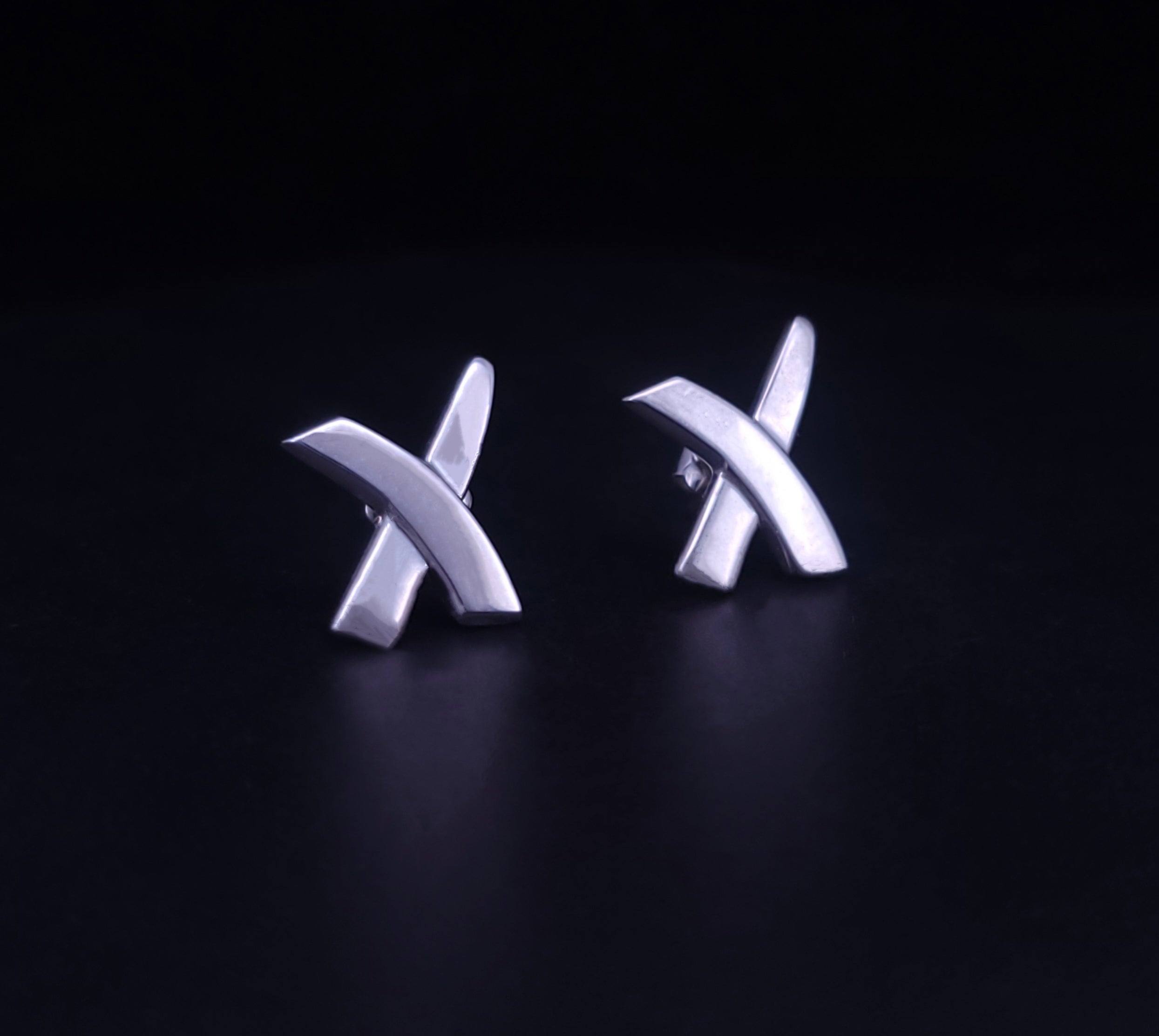 Tiffany & Co. Damen-Ohrringe „Kiss Cross“ aus Sterlingsilber 925