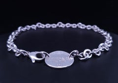 Return to Tiffany Oval Tag Chain Link Choker in Silver