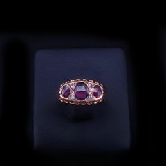 Vintage Russian Diamond Cocktail Ring in 14K Rose Gold