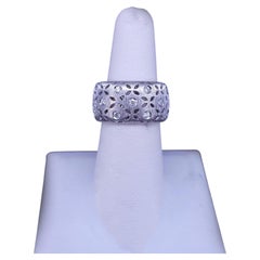 Anello Roberto Coin in oro bianco 18 carati con motivo "Granada" e diamanti intagliati