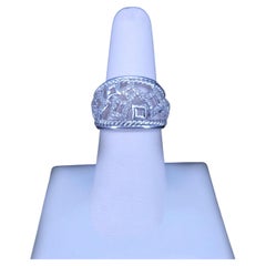 David Yurman Quatrefoil Ring in Sterling Silver with Diamonds. Size 7.5