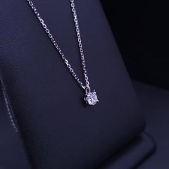 Tiffany& Co Platinum Solitaire Diamond Pendant .30ct