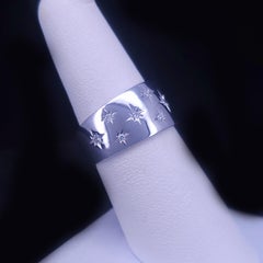 Marchesa 18K White Gold Diamond Star Wedding Band Ring