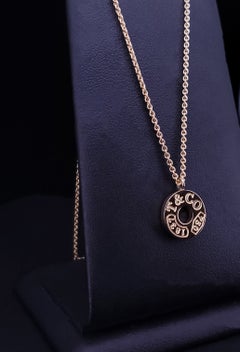 Tiffany & Co Circle Logo Necklace Yellow Gold