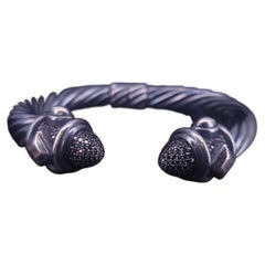 David Yurman Diamond Renaissance Cuff Bracelet 925