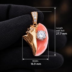 Colgante antiguo hecho a medida en oro amarillo de 14K con diamantes