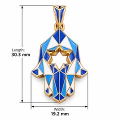 Colgante Hamza hecho a medida en oro amarillo de 14K: tenemos 9 colores diferentes