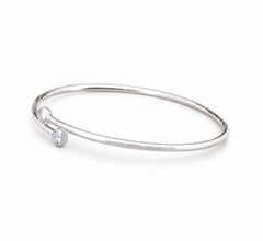 Elsa Peretti Diamond Hoop Single-row Bangle W/G