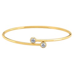 Brazalete de una sola fila con aros de diamantes de Elsa Peretti, Y/G