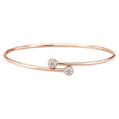 Brazalete de una sola fila con aros de diamantes de Elsa Peretti, R/G