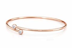 Brazalete de una sola fila con aros de diamantes de Elsa Peretti, R/G