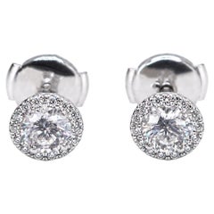 Tiffany & Co Platinum Diamond Soleste Stud Earrings